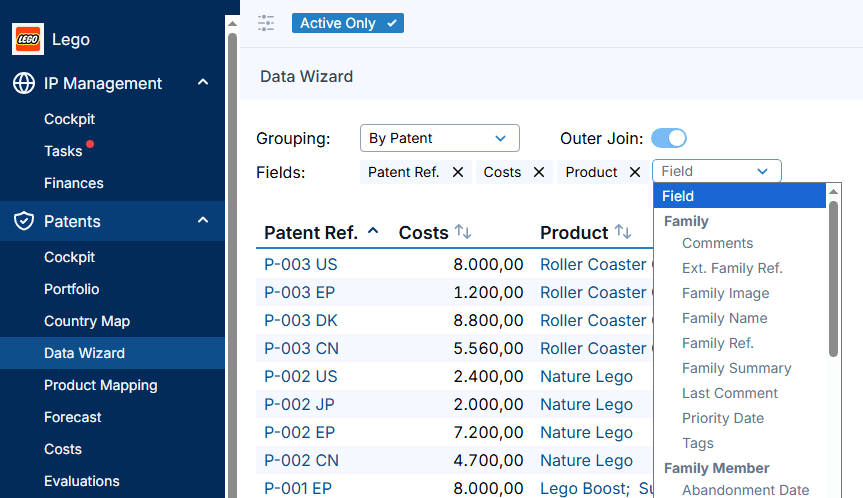 Pick the data you want